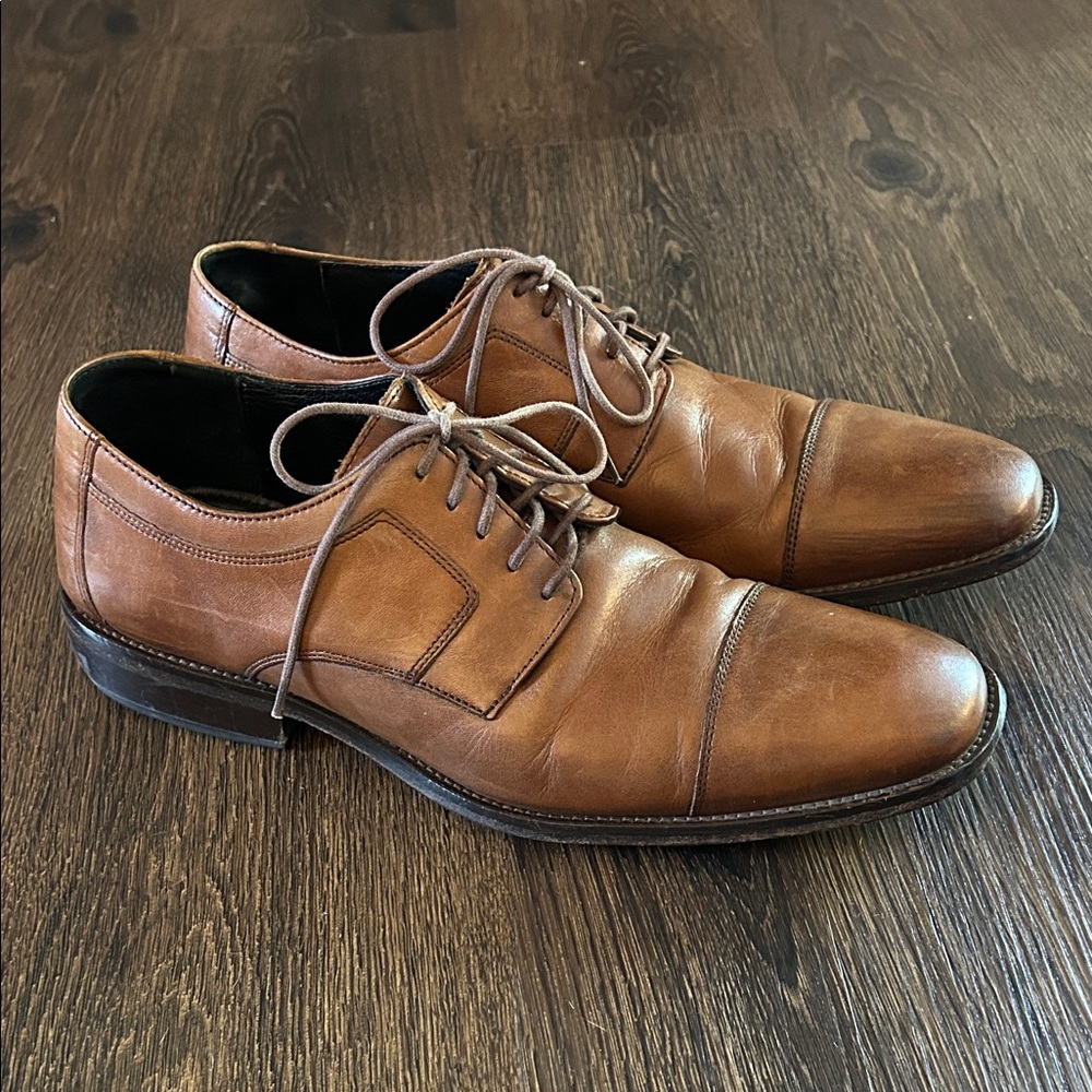 Johnston & Murphy Tan Leather Oxfords